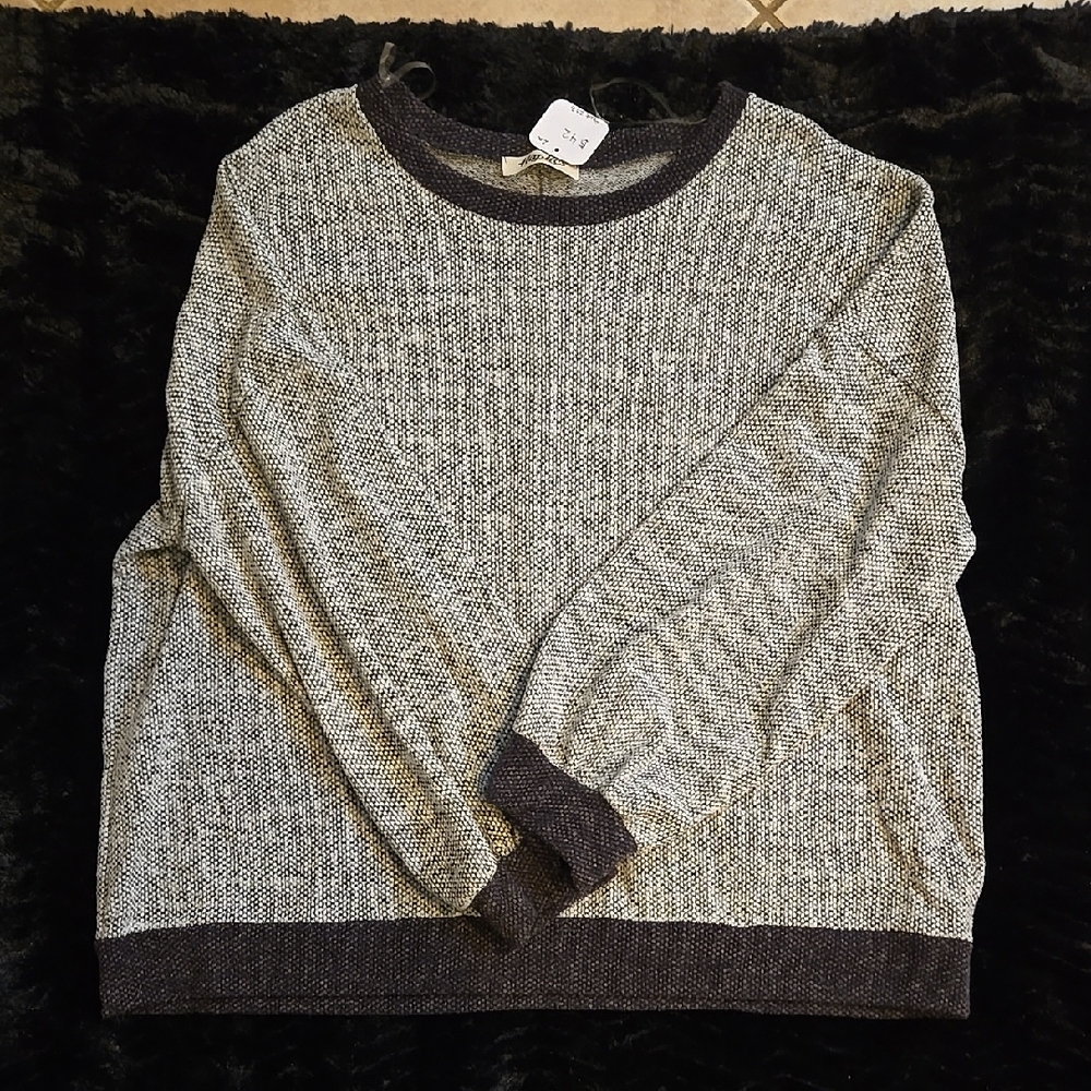 Gray and Black Knit Sweater